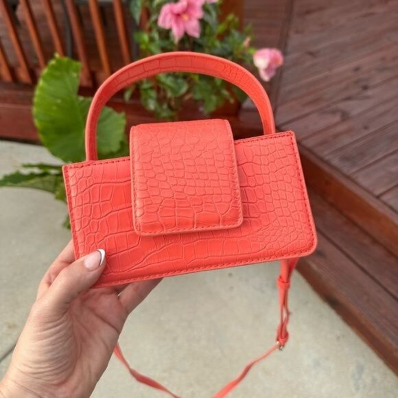 Coral Pink Mini Purse Small - Picture 1 of 12
